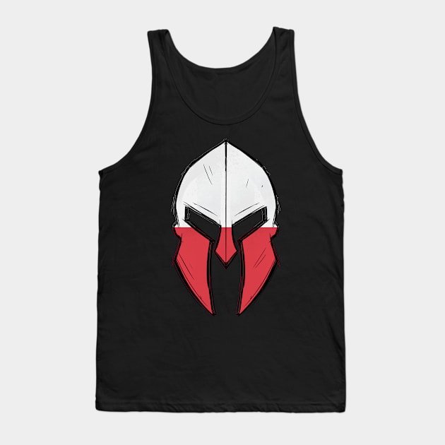 Poland flag in Spartan warrior Helmet Tank Top by HawaiPlus